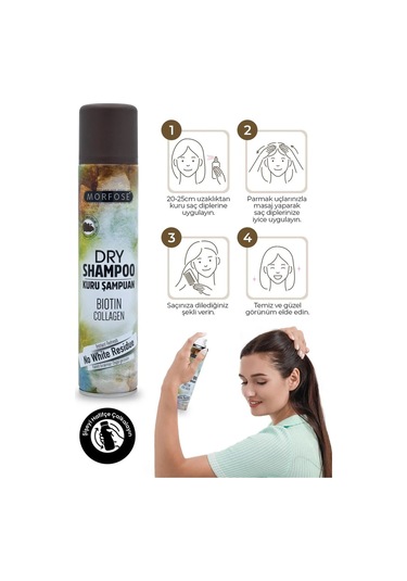 Morfose Biotin & Collagen Kahverengi Saçlar için Kuru Şampuan 200 ML