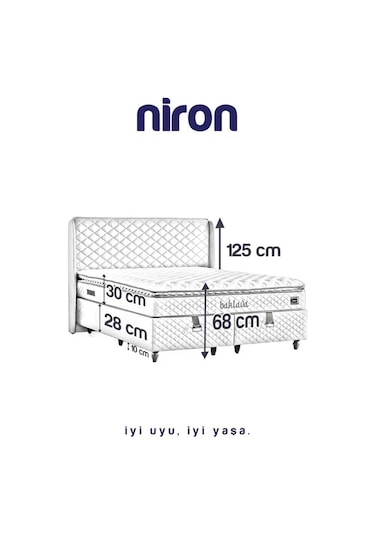 Baklava Lüks Baza Ve Başlık Seti 120x200 Cm Tek Kişilik Metal Baza Ve Başlık Takımı Antrasit Kumaş