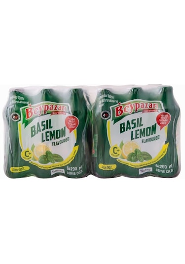Beypazarı Fesleğen Limon Aromalı Maden Suyu 200 Ml X 24 Adet
