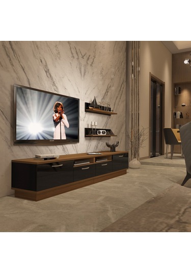 Decoraktiv Trendstyle 220r Mdf Tv Ünitesi Tv Sehpası Ceviz - Siyah