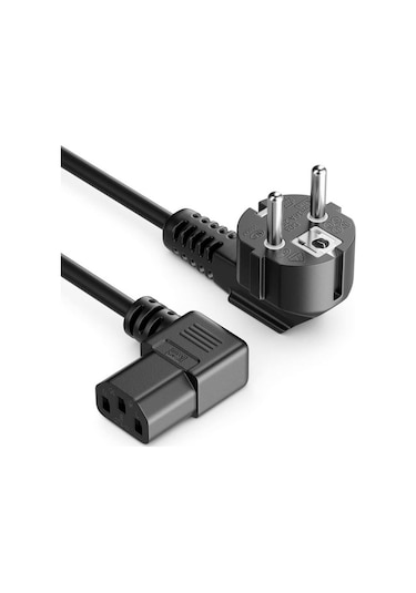 C13 Power Güç Kablosu 90° Derece L Uç Sağ Açılı - 1.8 mt