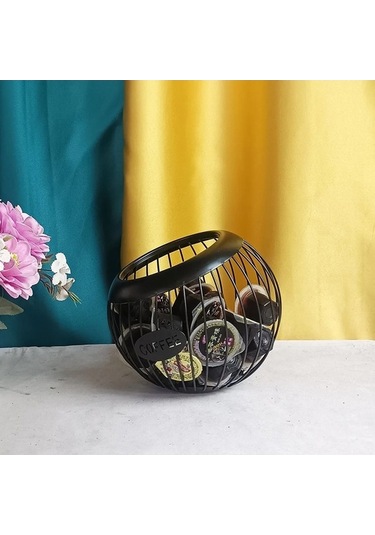 Tongxida Evrensel Kahve Kapsül Tutucu Vintage Metal Standı Tutucu İşlevli Bakır - Siyah Bakır - Siyah