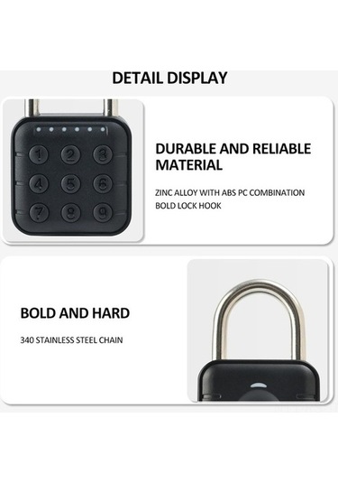 Createtech Xianwen Reedark Akıllı Parmak İzi Ve Şifreli Kilit - Su Geçirmez, Dayanıklı