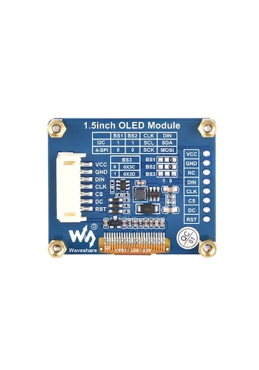 Waveshare 1.5 İnç Oled Ekran - 128x128, 16 Grayscale, Spı/ı2c, 13992