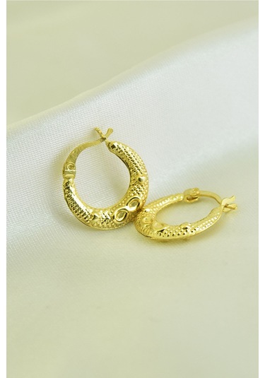 925 Ayar Gümüş Altın Kaplama Sonsuzluk Desenli Halka Kadın Küpe