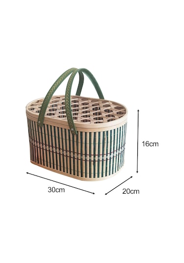 Suntek Bambu Dokuma Meyve Ekmek Kek İçin İçi Boş Sepet
