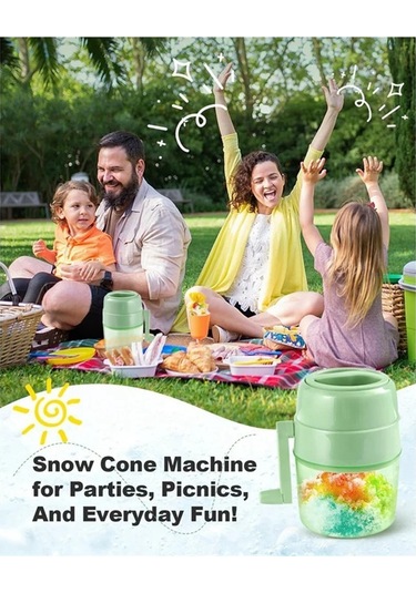 Jialan Kar Koni Makinesi Traş Buz Makinesi Manuel Buz Tıraş Yeşil