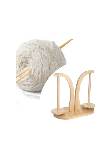 Dolıty İplik Topu Tutucu Anne Hediye Dönebilen Ahşap-rengi