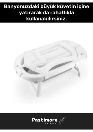 Premium Ultra Lüx Tüm Küvetlerle Uyumlu Köpük Dolgulu Kafa Yastıklı Bebek Banyo Filesi