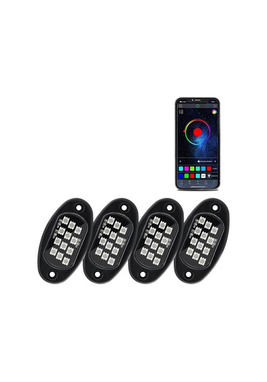 Led Kaya Işıkları 4 Adet Çok Renkli Led Işıklar Parlaklık K22432-4-3