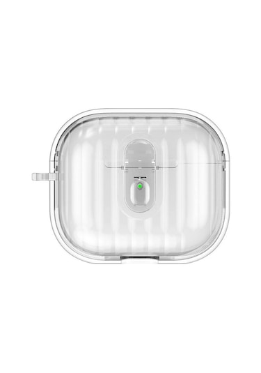 Teknodur Air-pods 4 Kılıf Kenarları Renkli Şeffaf Dilimli Silikon Airbag 40 Kılıf-şef Şeffaf