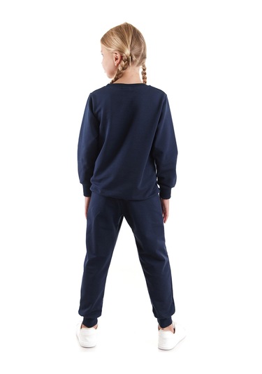 Ahengim Kız Çocuk Back To School Pamuklu Trend Eşofman Takımı Ak2529 Lacivert