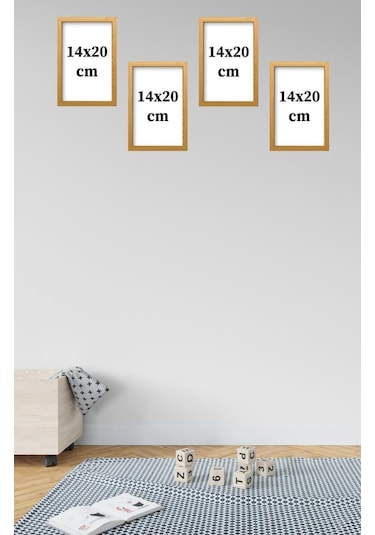 Kahve Tarasımlı Mdf Tablo Dekoratif Hediyelik 4 Parça 14x20 Cm