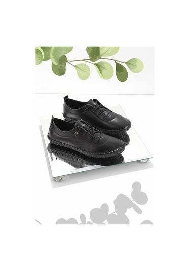 Siyah Hakiki Deri Kadın Casual Ayakkabı K01272000403 Siyah