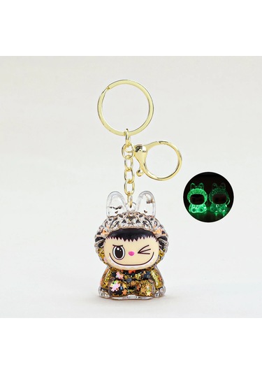 Karikatür Oturan Labubu Koyun Anahtarlık Kız Sırt Çantası Kolye Araba Fildişi