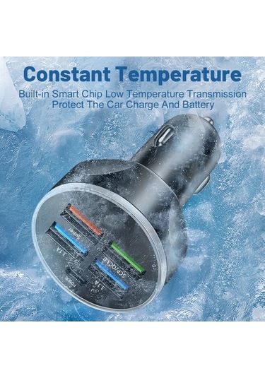 Flybuy Wgs-g37 5'i 1 Arada Dijital Voltmetre Super Hızlı Şarj Araç Şarj Cihazı Beyaz