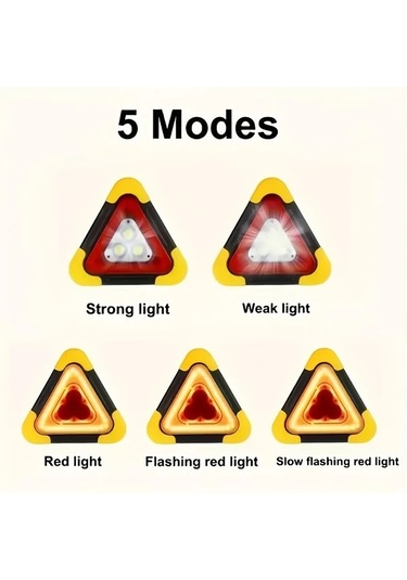 Cordial 1 Bilgisayar Güneş Enerjili Üçgen Acil Durum İşareti El Feneri 5 Modlu Şarj Edilebilir Kamp Yürüyüş 150m Menzil 300 Lümen Usb Kablosu Dahil Altın