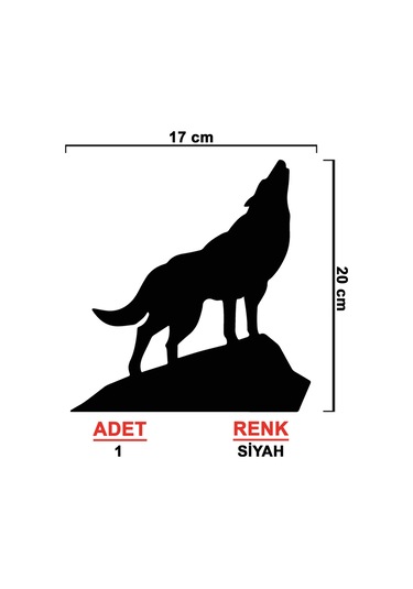 Bozkurt Sticker - Kurt Sticker - Oto Sticker - 17cmx20cm - Siyah