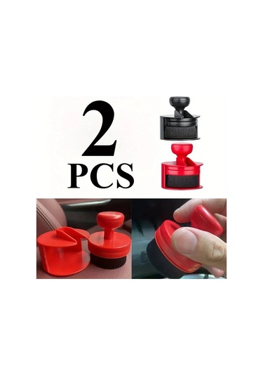 Fochsia 2 Adet Araba Lastik Parlatıcı Fırçası Standlı Oto Detay Temizleme Yıkama Fırçası Red