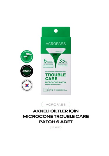 Yağ Bezesi Ve Akneler İçin Mikro İğneli Bant Trouble Care Microcone Patch 6 Lı