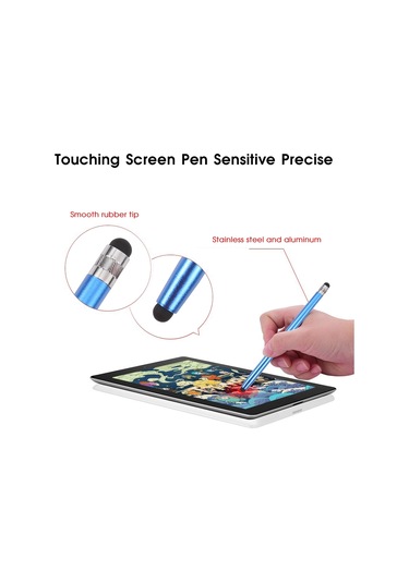 Evrensel Kumaş Başlı Silikon Kafa Kalemi Koyu Mavi