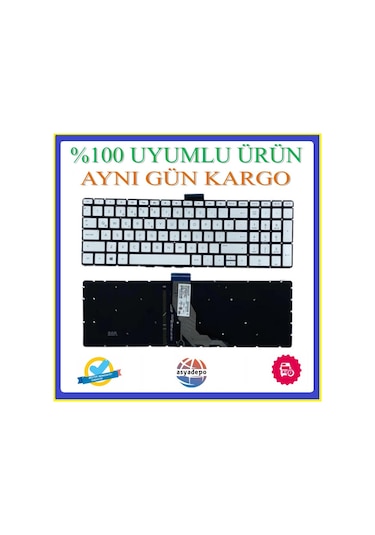 HP Uyumlu 3H925Ea Klavye Tuş Takımı Gümüş Tr Işıklı