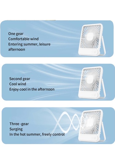 Gajeena Beyaz Usb Taşınabilir Masa Fanı - 3 Hızlı, 180 Dönebilen, Ultra Sessiz Ev/ofis/outdoor Soğutucu