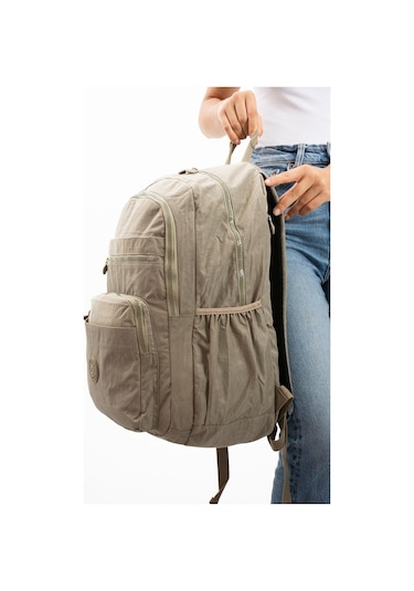 Ultra Hafif Çok Cepli Su Geçirmez Sırt Çantası Unisex Vizon Model: 571-1b - Vizon