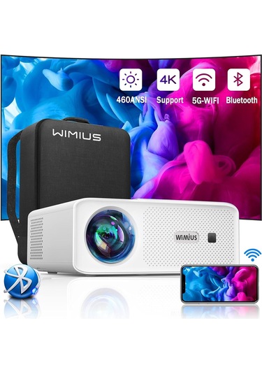Wimius W7 Yerel 1080P 4K Destekli - 5G Wifi Bluetooth Projektör