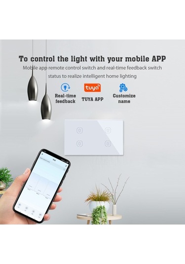 Dancemonkey Tuya Akıllı Duş Anahtar Cam, Google Home & Alexa, Mobil Uygun