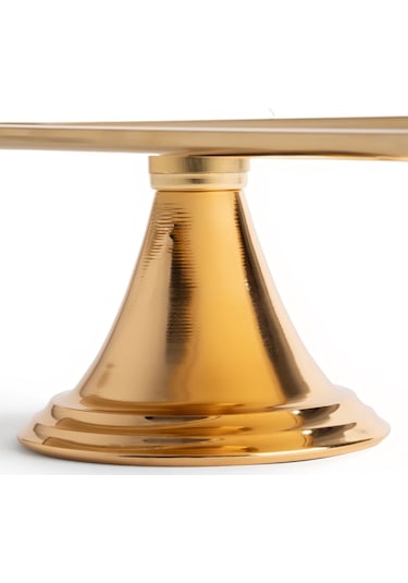 Gold Dikdörtgen, Ayaklı Şık Kek, Pasta, Kurabiye Ve Tatlı Servis Sunum Standı Gold