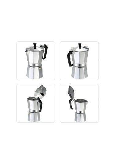 Leezsing 12 Bardak Alüminyum Espresso Perkolatörü Kahve Ocak Üstü Makinesi Mocha Potu Ocak Gazlı Ocak Elektrotermal Fırında Kullanım İçin