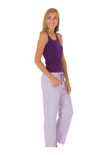 The Don Lila Çizgili Bayan Tembel Pantolon