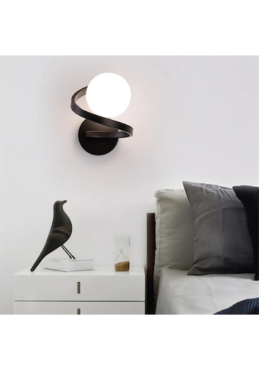 Siyah Bakır İç Mekan Yatak Odası Led Duvar Lambaları Başucu İçin Ampullü Diğer