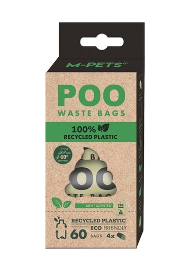 10171199 M-pets Poo 100% Recycled Dışkı Poşeti Nane Kokulu 4x15 Y