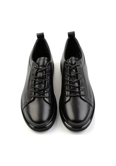 Siyah Hakiki Deri Erkek Casual Ayakkabı E01398300243 Siyah
