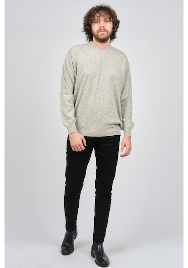Ida Erkek Lambswool V Yaka Kazak 0593130 Gri Gri