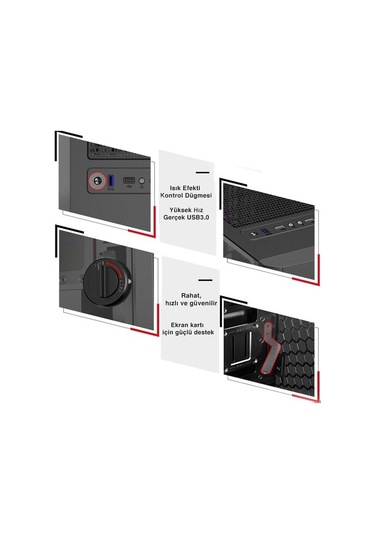 Izoly ST03833 R5-5600X 16 GB 512 GB M.2 NVMe RTX3060 12 GB Free Dos Masaüstü Oyuncu Bilgisayarı
