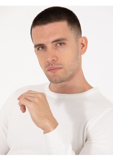 Pierre Cardin Erkek Ekru Kazak /triko 50270179-vr019 Ekru