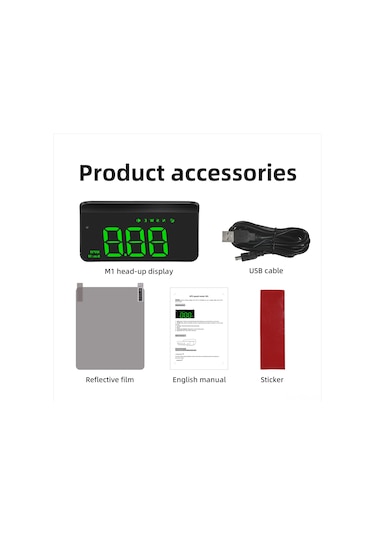 Padalink M1 Araç Hud Gösterici: Hız, Yön, Uydu Sayısı, Hız Ve Yorgunluk Alarmı, Otomatik Parlaklık Regülasyonu Yeşil Işık