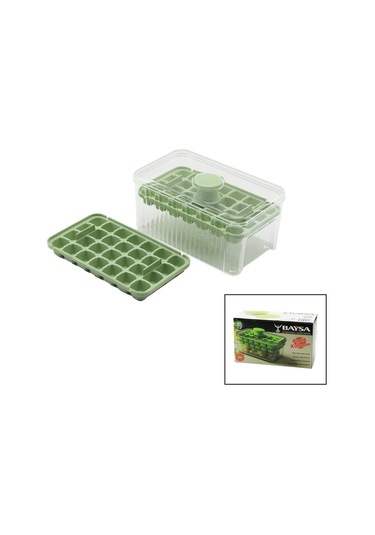 28+28 56lı Küp Şekil Hazneli Mika Kristal Buzluk 2in1 Kapak Kulpu Çok Renkli