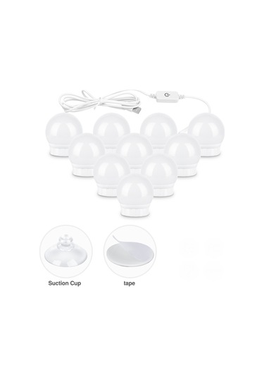 Reedark Hollywood Stili Led Ayna Aydınlatması - Dokunmatik Parlaklık Ayarlı Üç Renk Işık 14 Adet