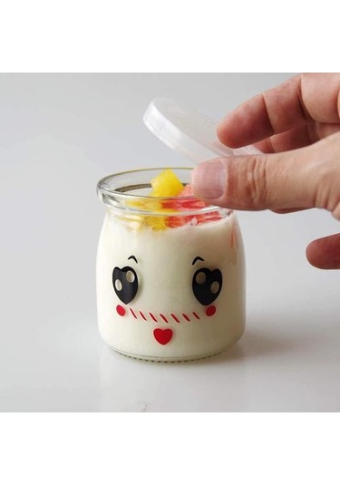 6 Adet Sevimli Küçük Cam Yoğurt Kavanoz Kapakları Ile Bebek Gıda Kavanozları Puding Bal Düğün Düğün Duş Şeker & Amp İçin Bal Kavanoz Yedek Cam Kavanoz Krema Tencere 4 Izgara