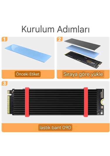 M.2 2280 Ssd Nvme Soğutucu Alüminyum Alaşım Isı Emici Termal Pad