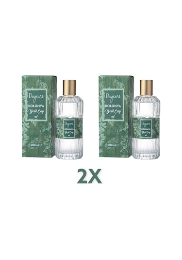 Cam Şişe Yeşil Çay Kolonya 200ml + 200ml