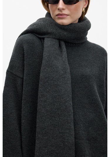 Yumuşak Atkı Kömür Kömür Siyah