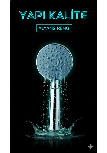 3 Fonksiyonlu Alyans Renk Duş Başlığı Kaliteli Ve Dayanıklı Krom