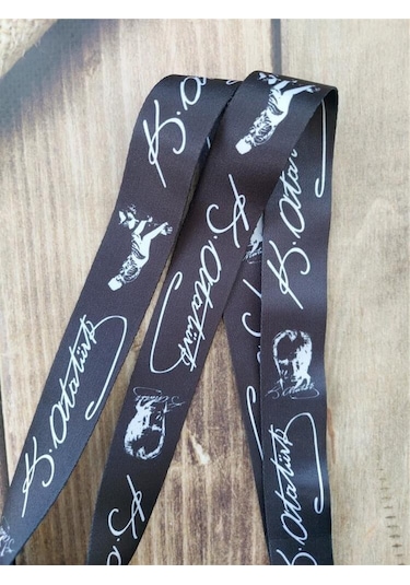 Kemal Atatürk İmza Kart Askısı Yaka Kartı Boyun Askı İpi Telefon Askısı Yatay Dikey Kart Koruyucu