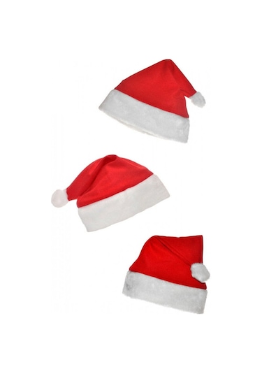 Noel Baba Şapkası 3 Adet Set