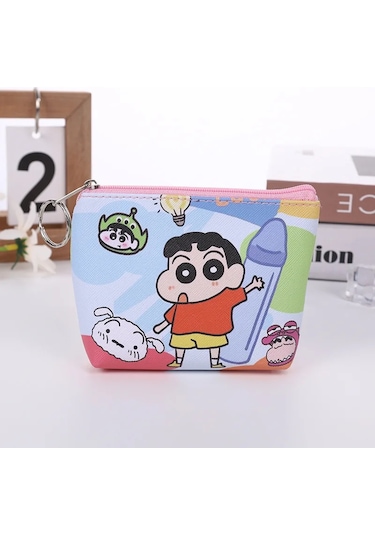 Mınıso Yeni Şirin Crayon Shinchan Çocuk Çizgi Film Cüzdanı - Erkek Ve Kız Öğrenciler İçin Cep Cüzdanıunisex Ordu Yeşil